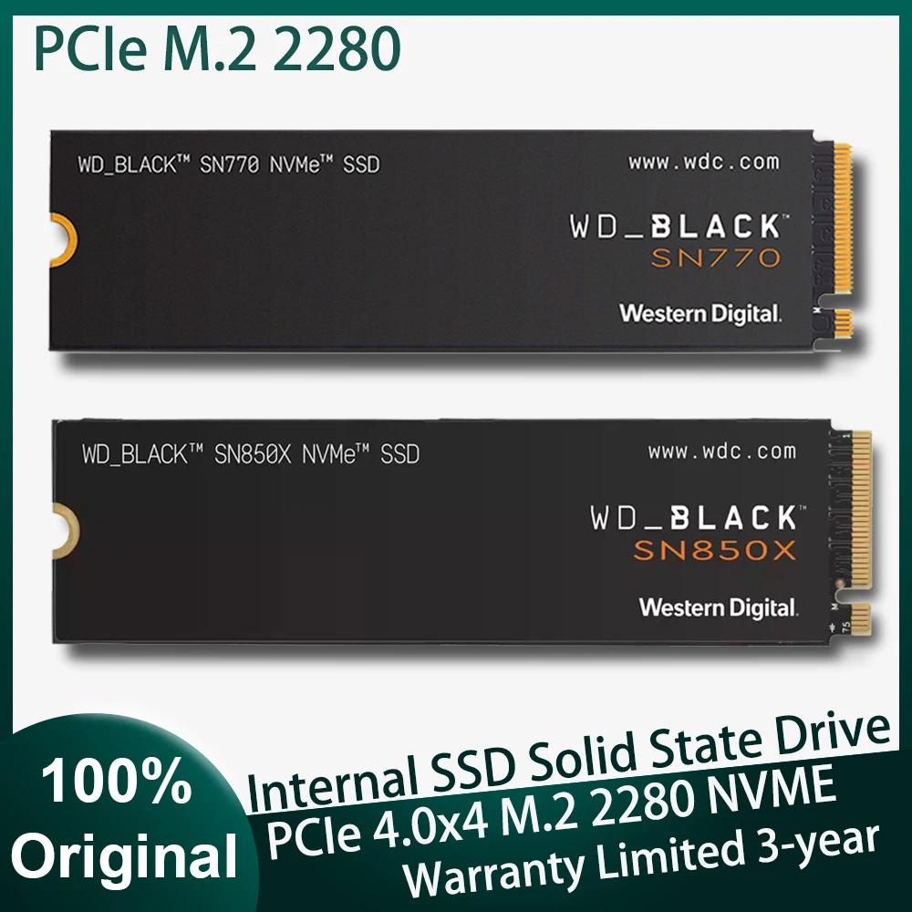   WD_BLACK SSD NVMe  ̹ SSD, ָ Ʈ ̺, SN770 SN850X Gen4 PCIe M.2 2280 3D NAND, PC PS5 SSD